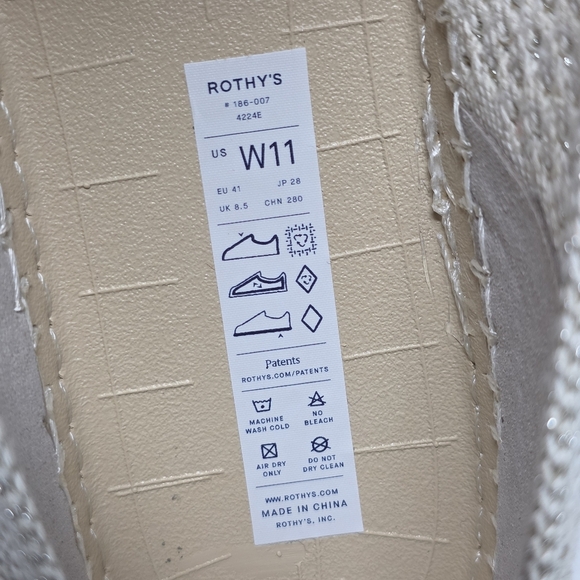 Rothy’s The Espadrille Diamond Metallic Women’s Size 11 Flats New - Picture 4 of 9